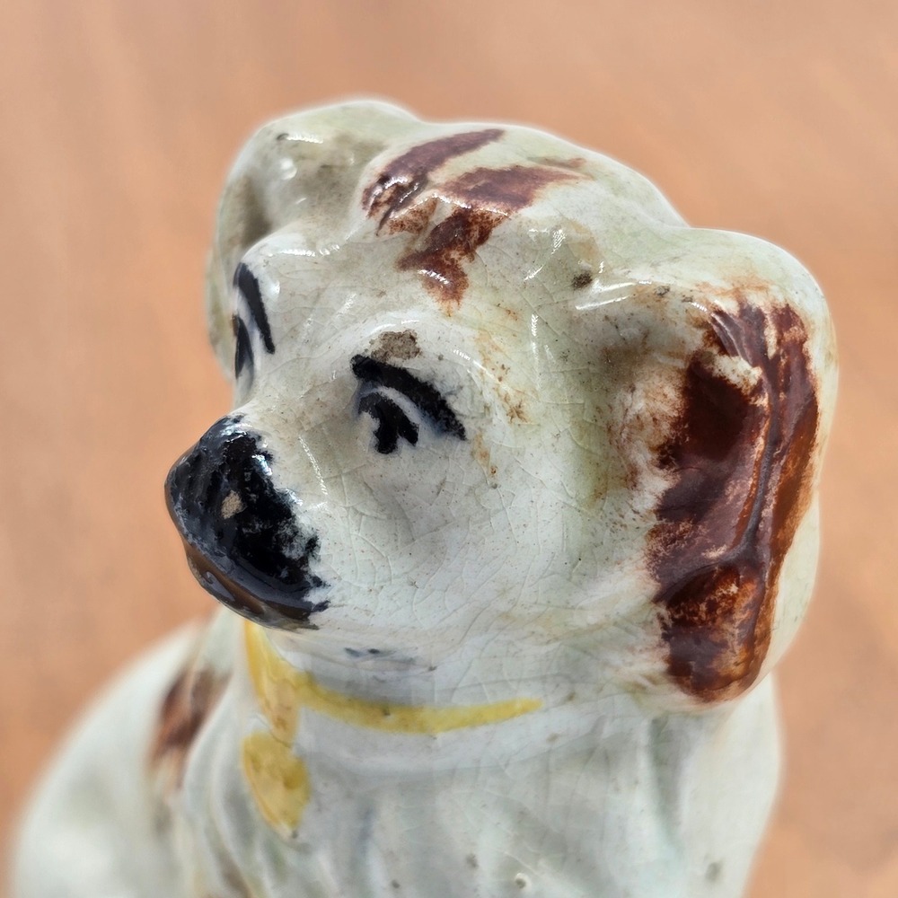 19th-century Staffordshire spaniel dog‎ figurine Antique collectible England. - Picture 9 of 10